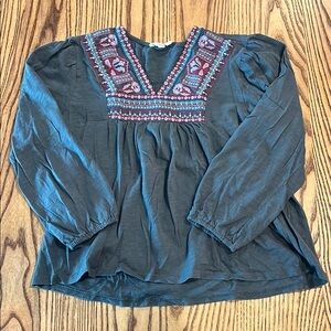 Embroidered Black Blouse